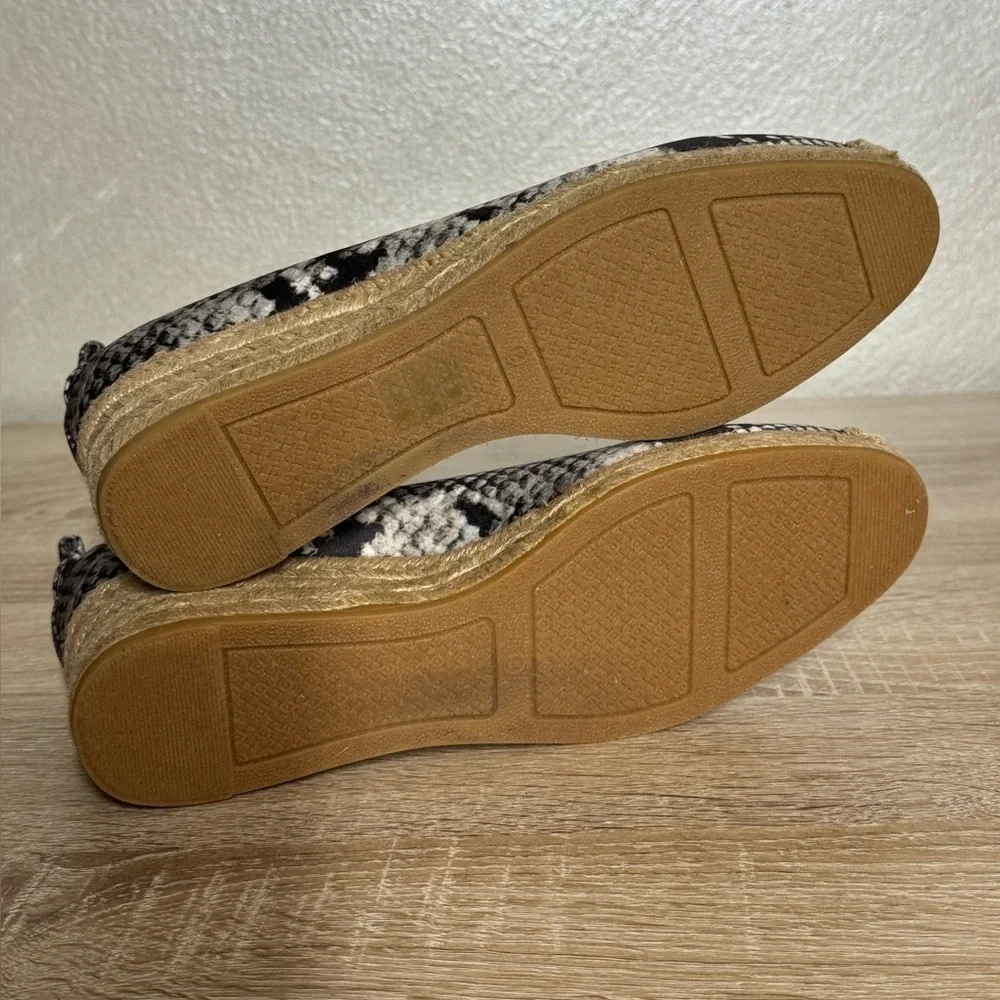 Tory Burch Jute Women 8 Snack Heather Espadrille Wedge Ballet Skimmer Shoes